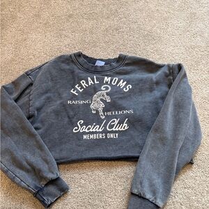 Feral Moms Social Club Gray Sweater